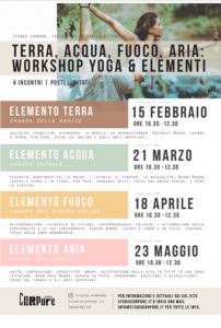 Terra Acqua Fuoco Aria Workshop Yoga Elementi Studio Corpore